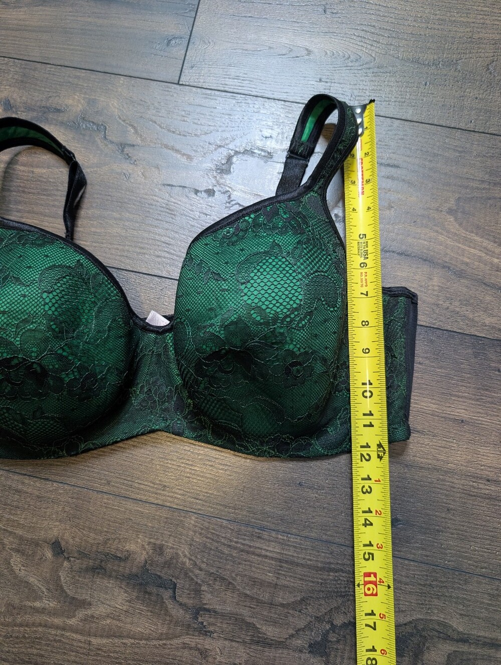 Cacique Emerald Green Lace Underwire Bra Size 44DD - Picture 3 of 5